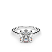 White Gold Round Shape Diamond Solitaire Engagement Ring With Prong Setting